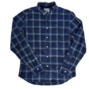 Billy Reid Tuscumbia Shirt BD Size S New Indigo 100% Cotton